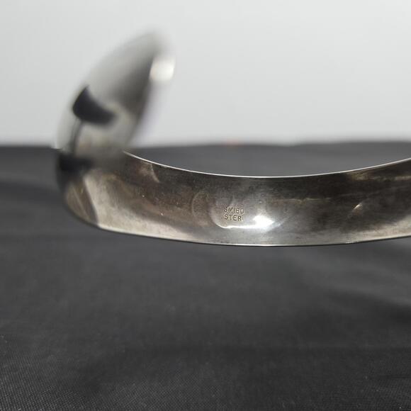 Smibo Norway Sterling Silver Engraved Cuff Bracelet Vintage Scandinavian - Picture 5 of 9